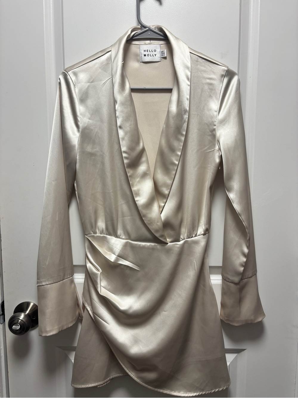 Hello Molly Champagne Satin Dress